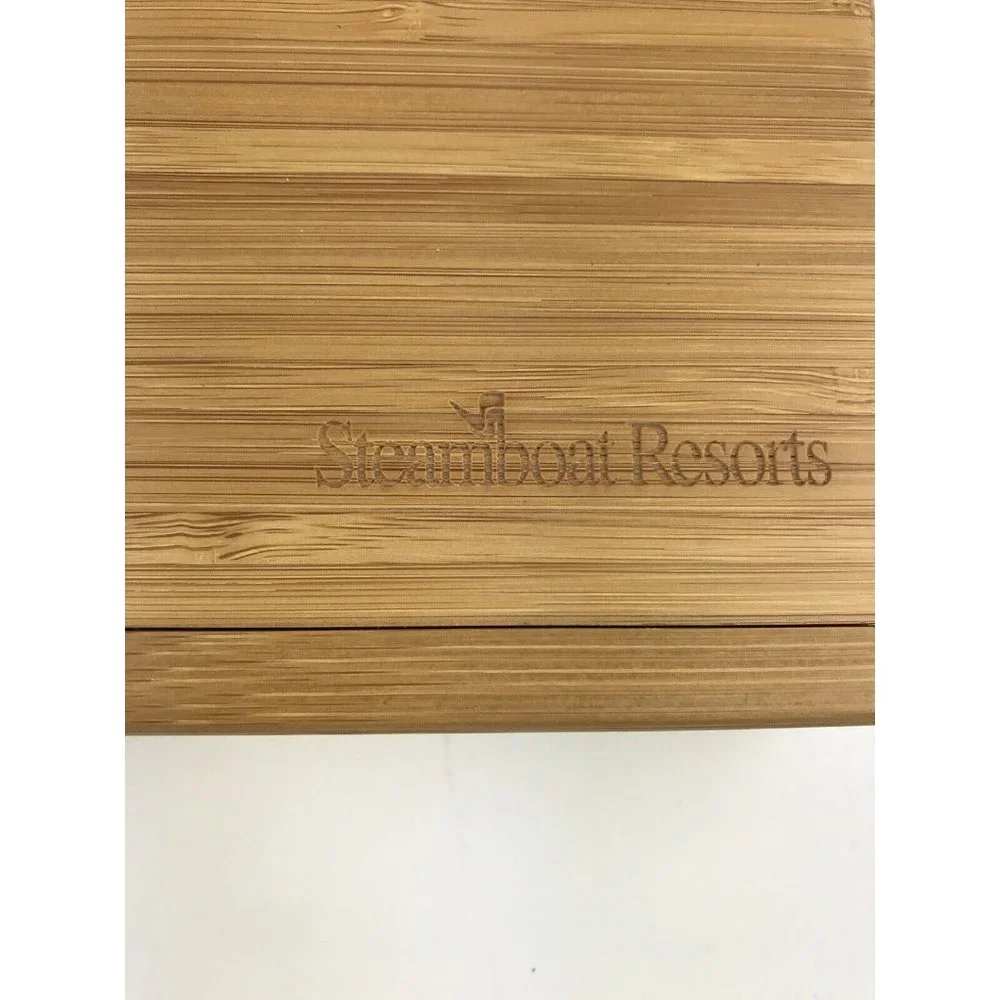 Steamboat Springs Wood‎ Case Box cheese Spreader Knife Fork Set